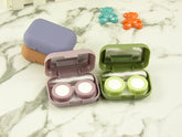 Estuche para lentes de contacto de colores con superficie de pintura lisa